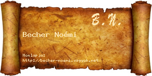 Becher Noémi névjegykártya